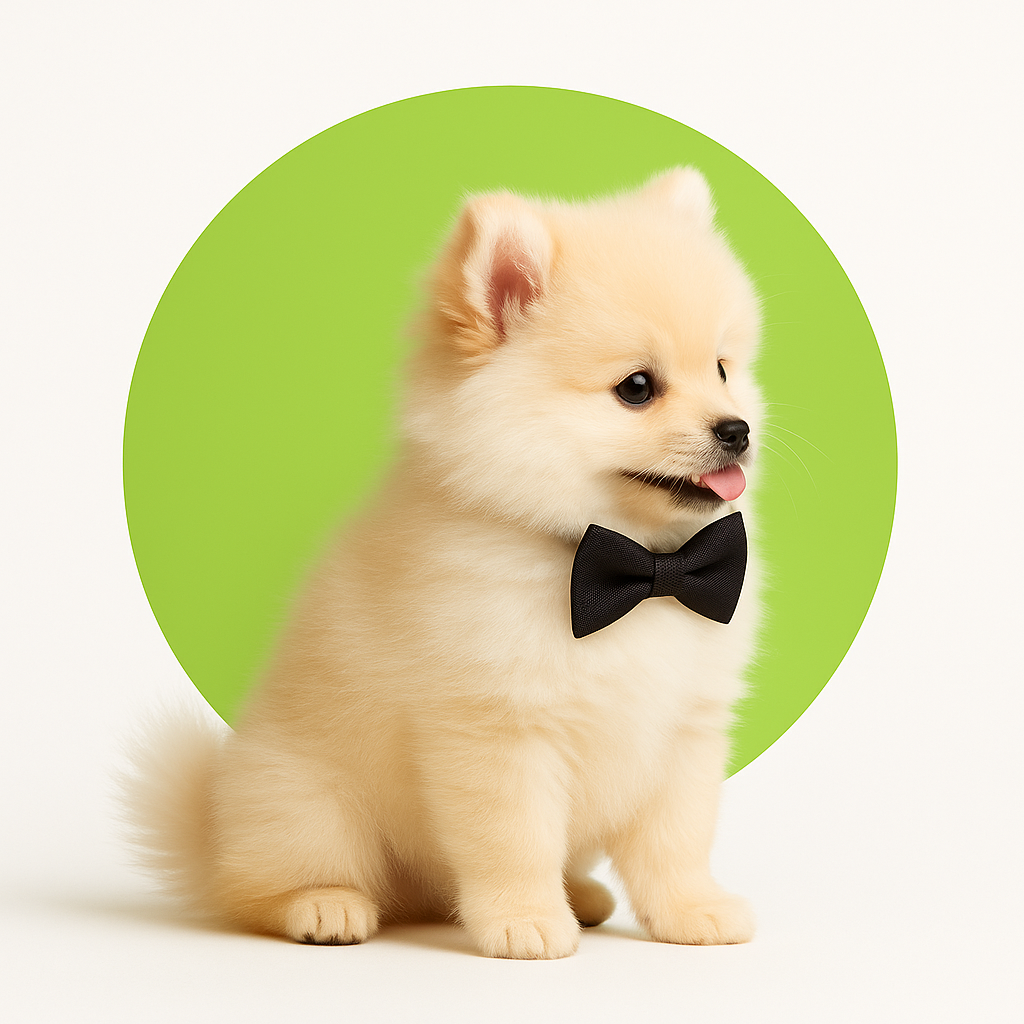 Adorable Pomeranian in Bow Tie