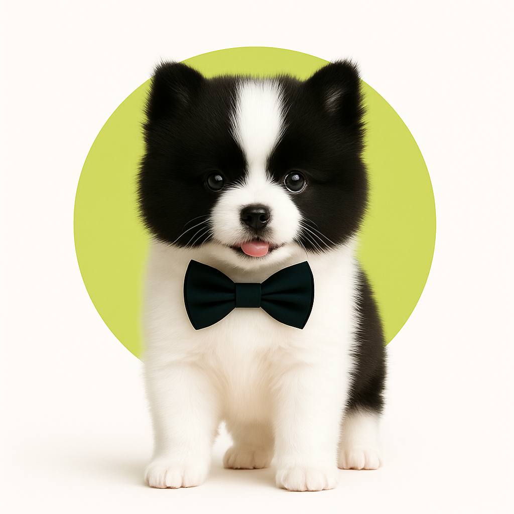 Fluffy Pomeranian with Bow Tie (2)