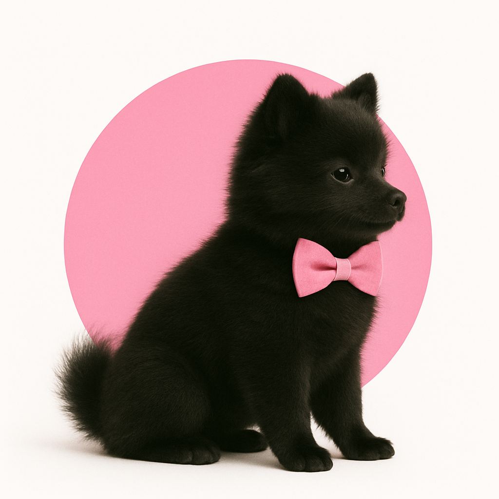 Fluffy Pomeranian with Pink Bow Tie (1)