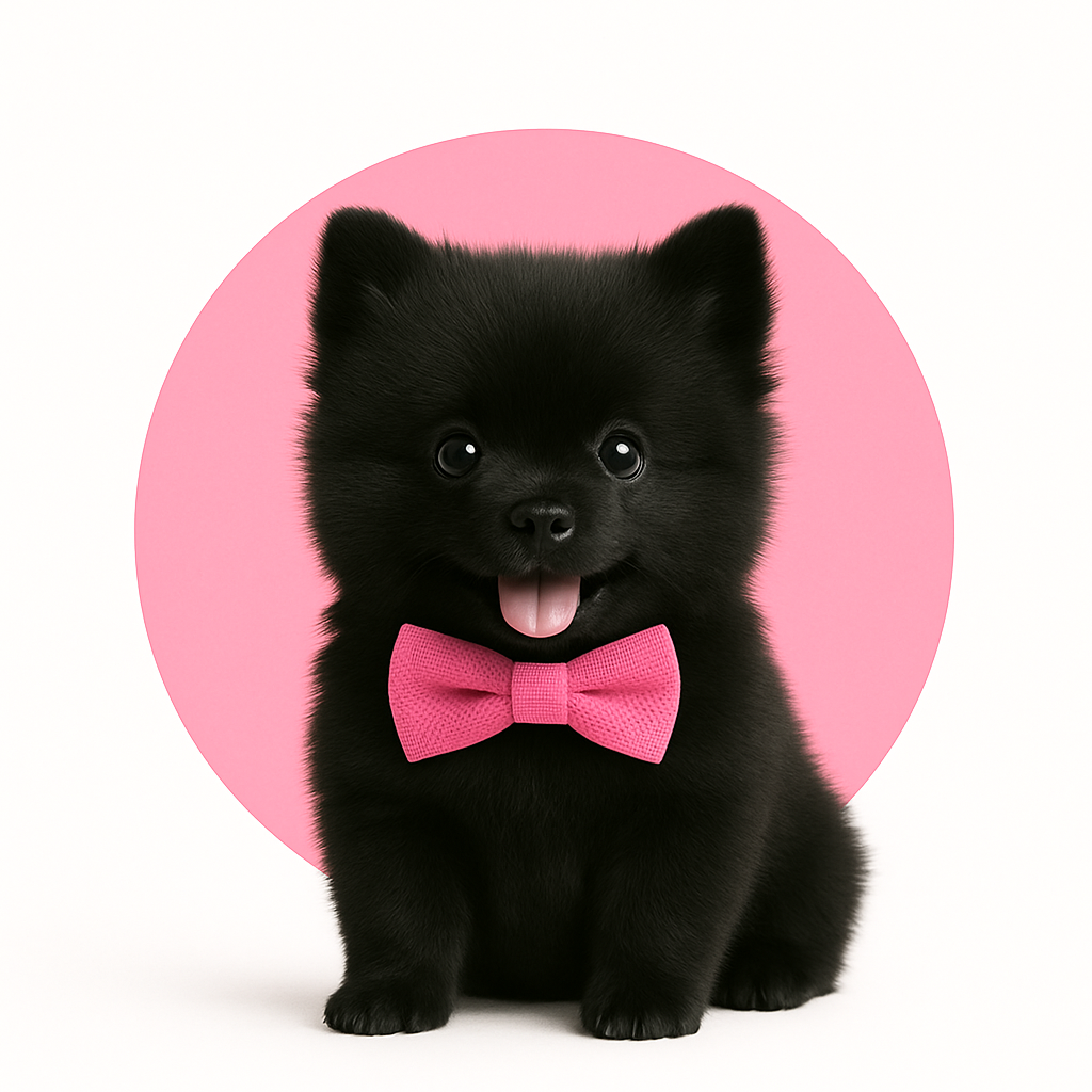 Fluffy Pomeranian with Pink Bow Tie (3)
