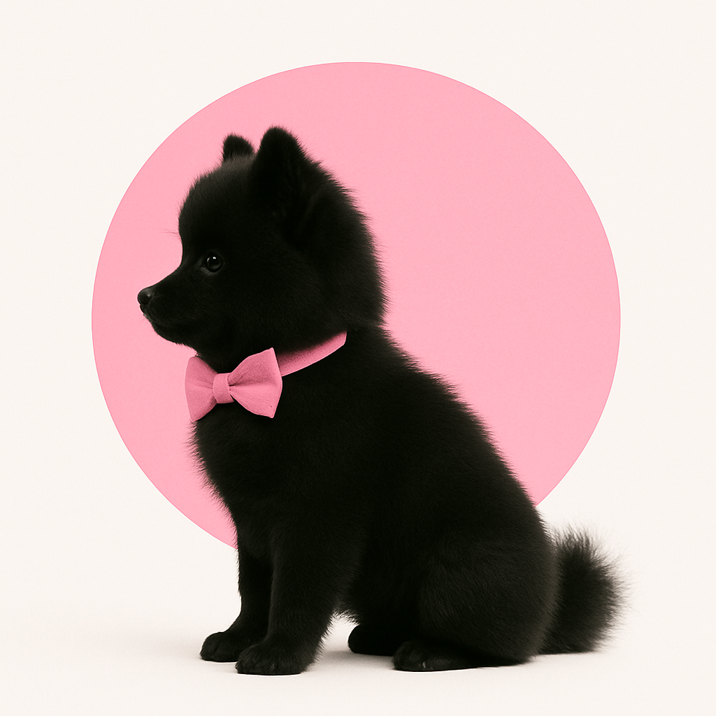 Fluffy Pomeranian with Pink Bow Tie (4)